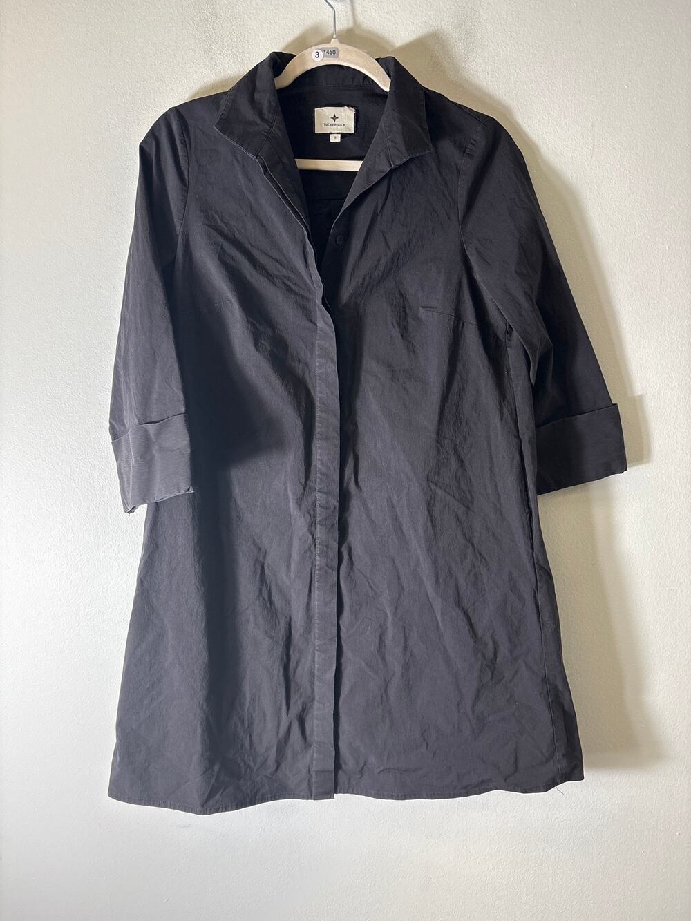 Tuckernuck Black Button Up Shirt Dress Sz S